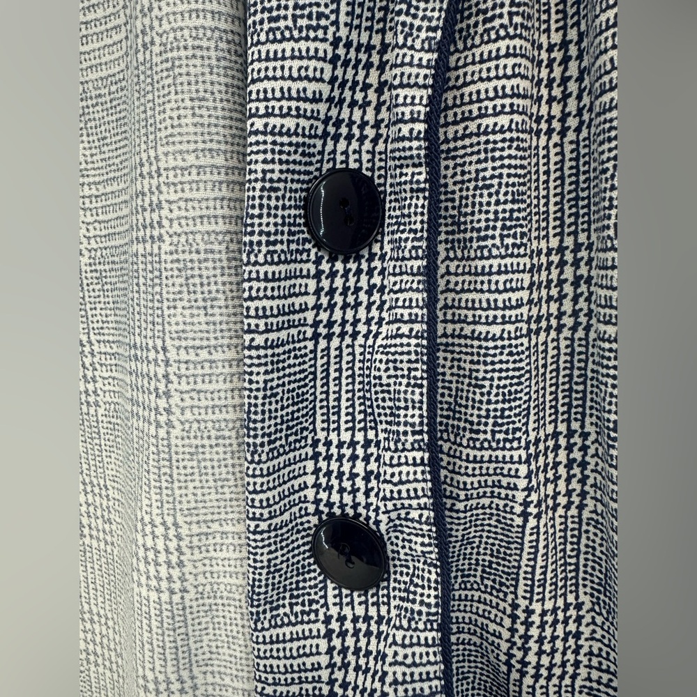 Whirlaway vintage lightweight blazer 3/4 sleeve blue and white houndstooth large - Picture 4 of 8